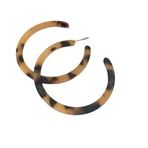 Acrylic Tortoise Shell Hoop Earrings